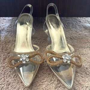 Clear crystal heels